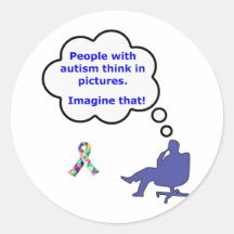 Autism/Think in Pictures Round Sticker
