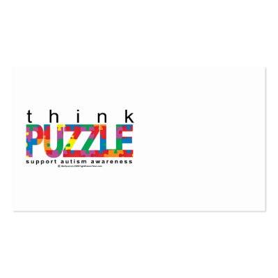 Autism Think PUZZLE Business Card Templates by fightcancertees