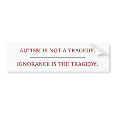 "AUTISM TRAGEDY" BUMPER STICKER by kokobaby