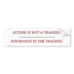 "AUTISM TRAGEDY" bumper stickers