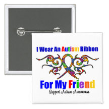 Autism Tribal Ribbon Friend Buttons