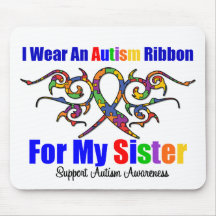 Autism Tribal Ribbon Sister Mousemats