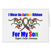 Autism Tribal Ribbon Son Card