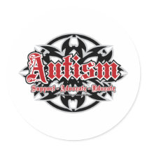 Autism Tribal Round Sticker