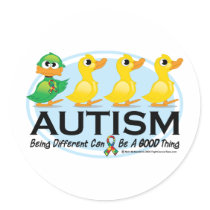Autism Ugly Duckling Round Sticker