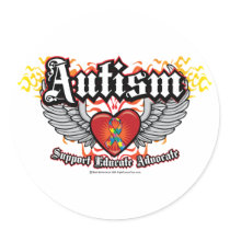 Autism Wings Round Stickers