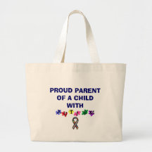 autismprimarywb, 7715_1_b, PROUD PARENT OF A CH... Tote Bag