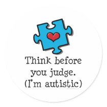AutismPuzzleThinkJudge Round Stickers