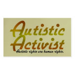 Autistic Activist (Gold) Activist Cards Business Cards