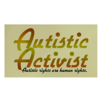 Autistic Activist (Gold) Activist Cards Business Cards