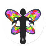 Autistic Butterfly Ribbon stickers