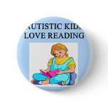 autistic kids kove reading pinback button