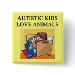 autistic kids love animals pins