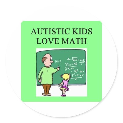 autistic kids love math round stickers by jimbuf