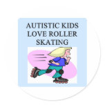 autistic kids love roller skating round sticker