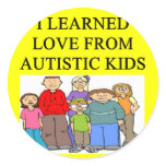 autistic kids love round stickers