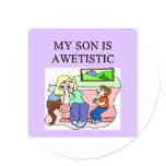 autistic son and mother sticker