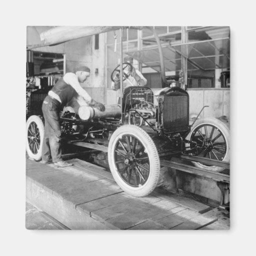 Auto Assembly Line, 1920s Magnets