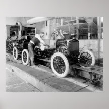 Auto Assembly Line, 1920s Poster