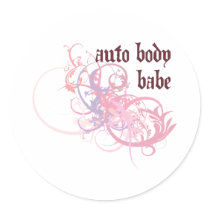 Auto Body Babe Round Sticker