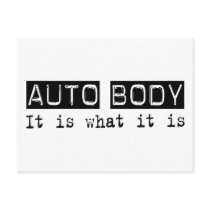 Auto Body It Is Postcard