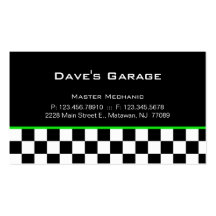 Auto Garage Business Card Racing Green