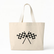 auto racing chequered flag tote bags