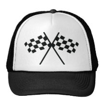 auto racing chequered flag hat