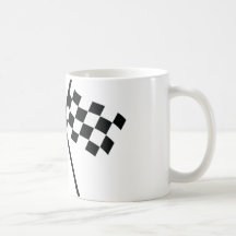 auto racing chequered flag mug