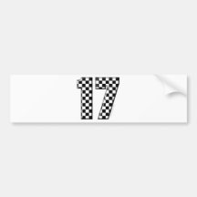 auto racing number 17 bumper stickers