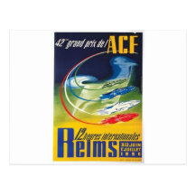 Auto Racing Poster Post Card