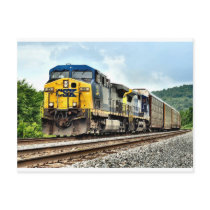 Auto Rack Train Post Card