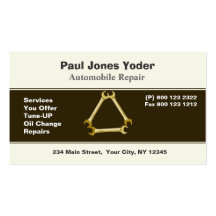 Auto Repair Men's Tools Wrench Business Cards
