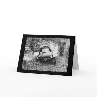 Auto Stuck in a Ditch in New York 1909 Card by lc_vintagephotos