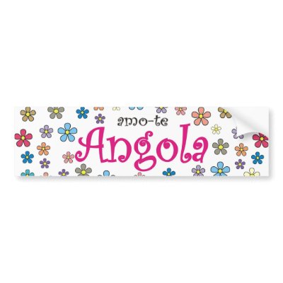Autocolante para automóvel amo-te Angola - Flores Adesivo by rockangola