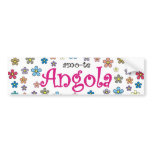 Autocolante para automóvel amo-te Angola - Flores bumper stickers