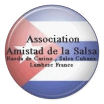 autocollant Amistad de la Salsa fond drapeau Cuba