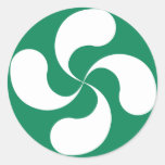 Autocollant Croix Basque Blanche Verte "Lauburu"