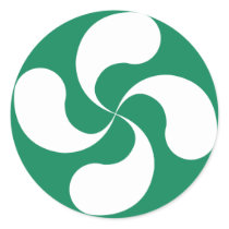 Autocollant Croix Basque Blanche Verte "Lauburu"