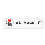 Autocollant I love educ pop / pour voiture bumper stickers