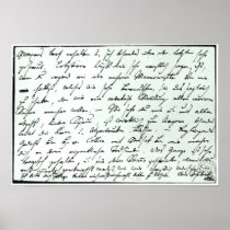 Autograph letter from Franz Schubert Posters