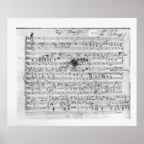 Autograph score for the lied 'Trost' Posters