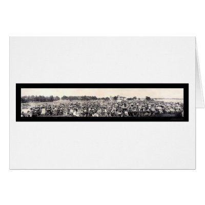 Automobile Panorama Photo 1909 Greeting Card by lc_panoramicphotos