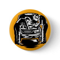 Automotive mechanic working on car repair retro buttons