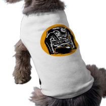 Automotive mechanic working on car repair retro dog t shirt