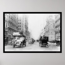 Autos on 5th Avenue in New York City 1913 Print