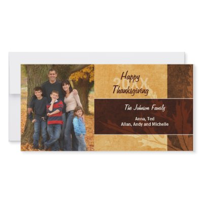 Autum Leaves Thanksgiving Photo Card by mousearte