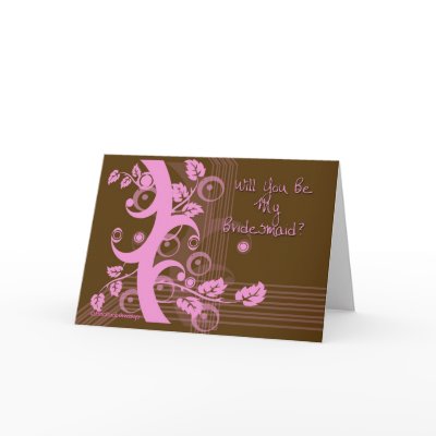 Autumn Abstract Bridesmaid Invitation Greeting Card by StarStock