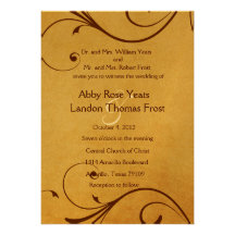 Autumn Antique Wedding Invitation