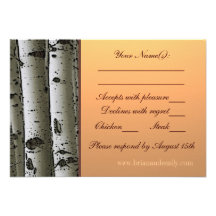 Autumn aspen tree theme rustic RSVP cards Custom Invite